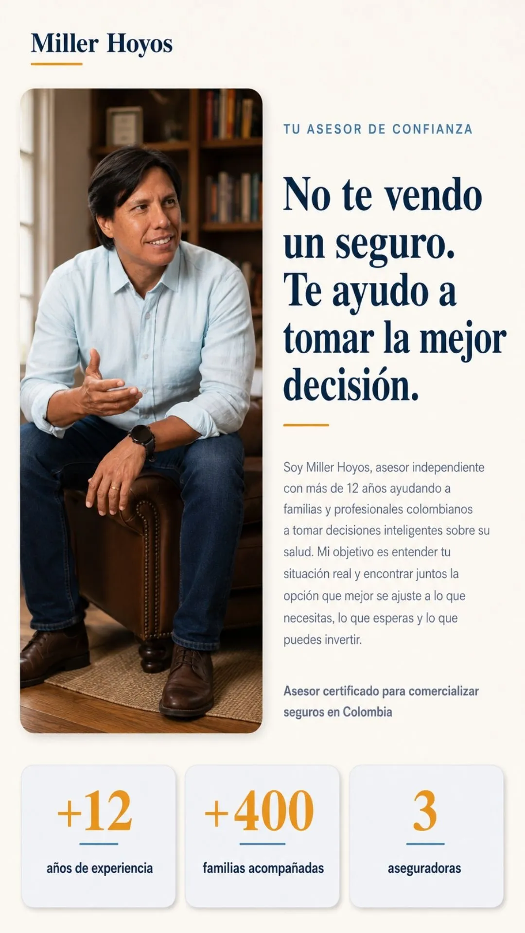 Miller Hoyos asesor de confianza
