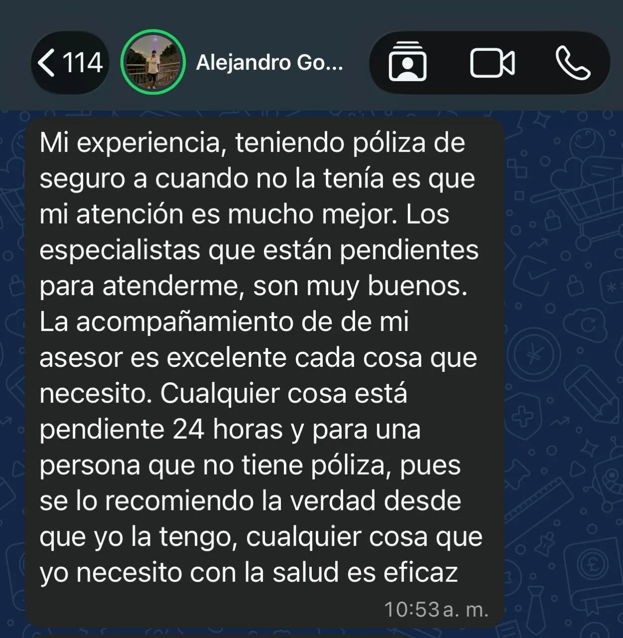 Testimonio de cliente 1