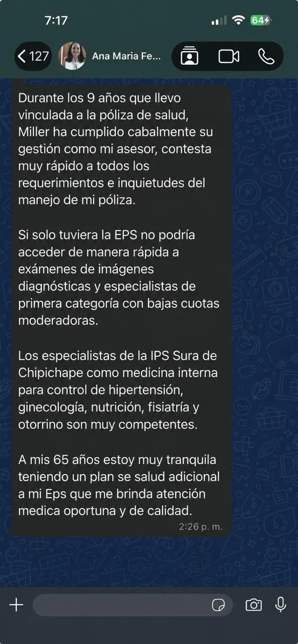 Testimonio de Ana Fernández, 65 años, Cali